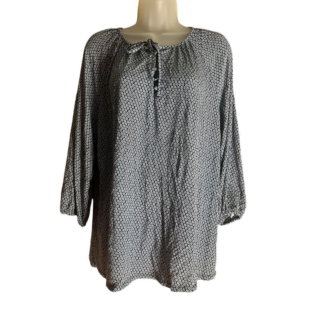 Croft & Barrow Womens Size XL Pullover Top Blue And White